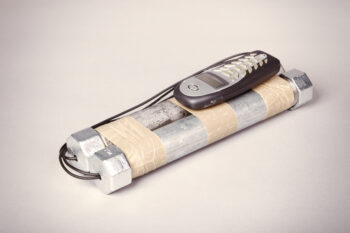 Seized contraband of plastic explosives and bomb components