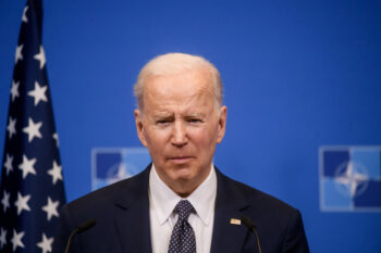 BRUSSELS, BELGIUM. 24th March 2022. Joe Biden, President of USA, during press conference, after NATO Extraordinary Summit. Brussels, Belgium